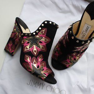 Jimmy Choo High Heel Leather Pump Sandals Studs